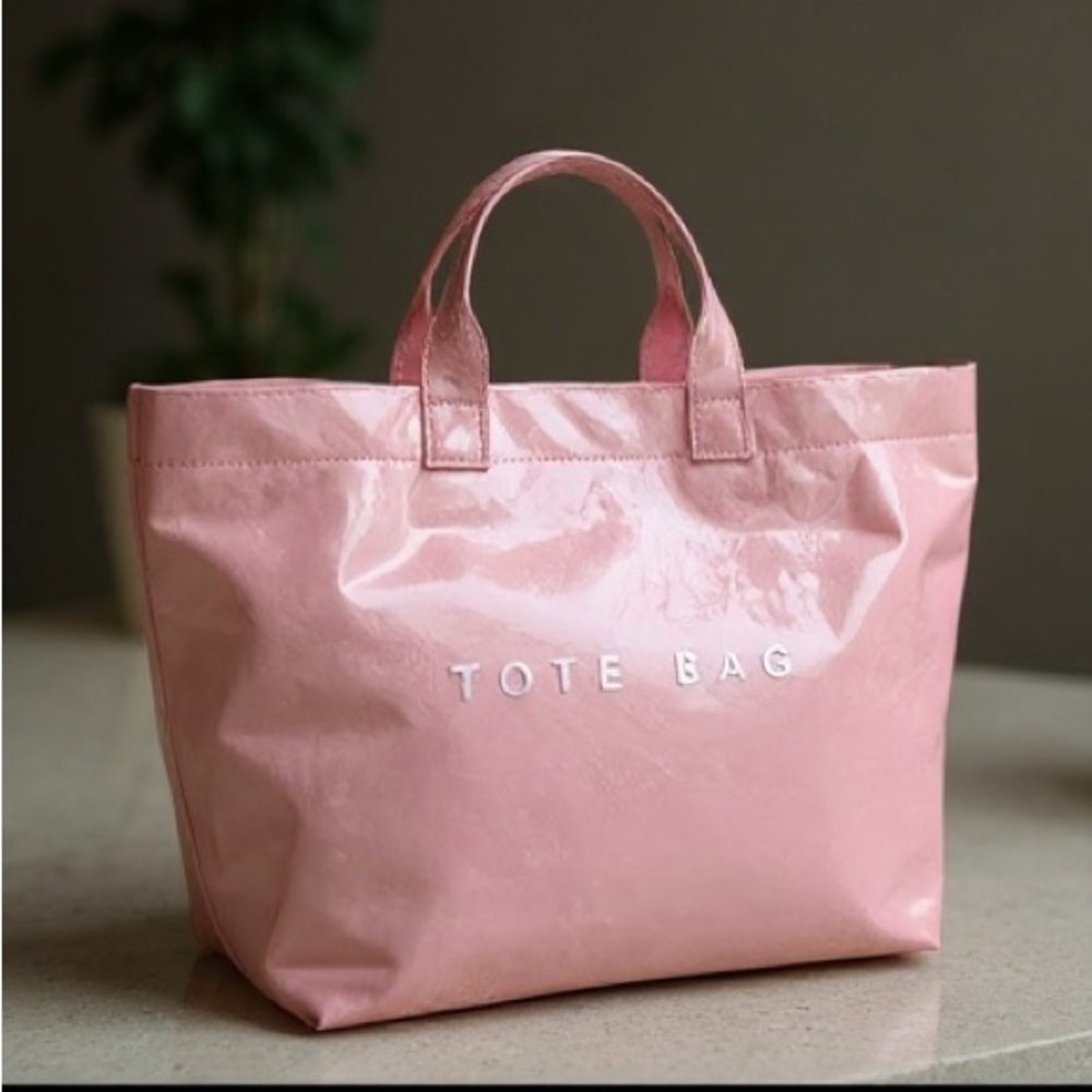 Tote Bag Large Pink Tear Resistant Paper Lightweight New